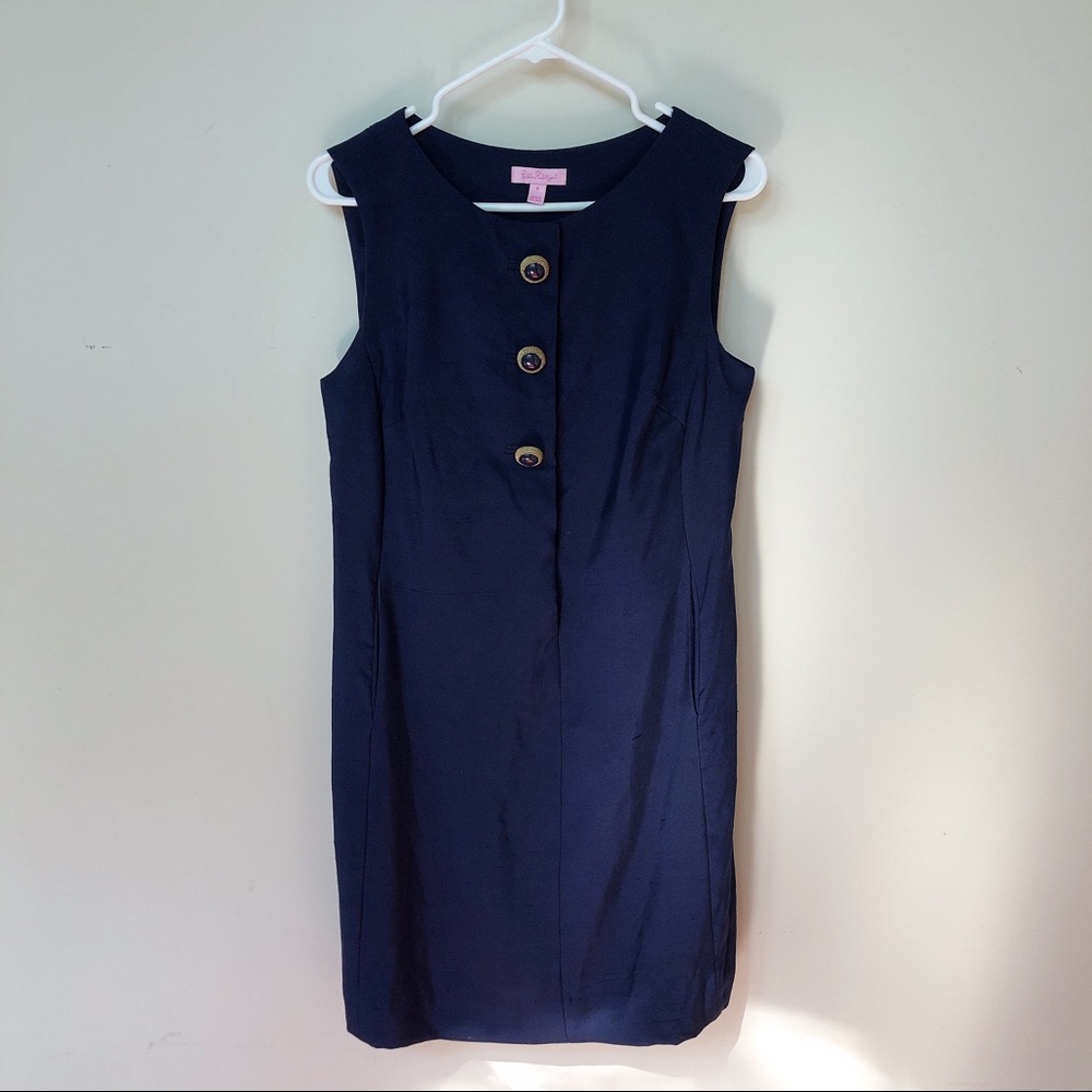 Lily Pulifzer navy blue silk dress